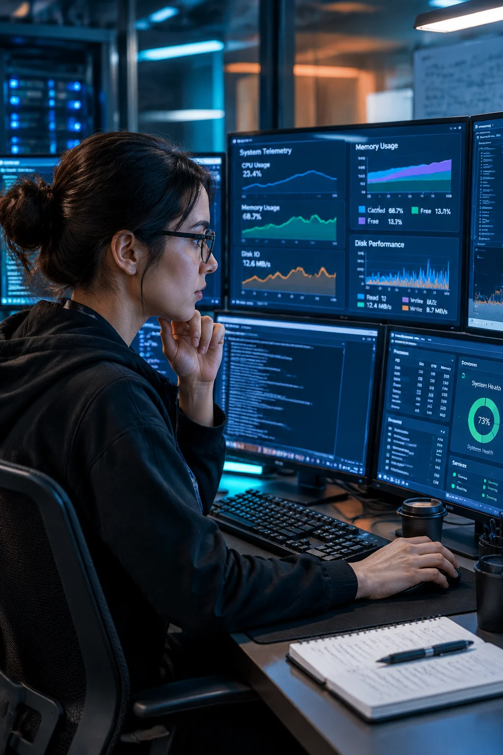Cleanerspc software testing engineer analyzing desktop benchmark parameters